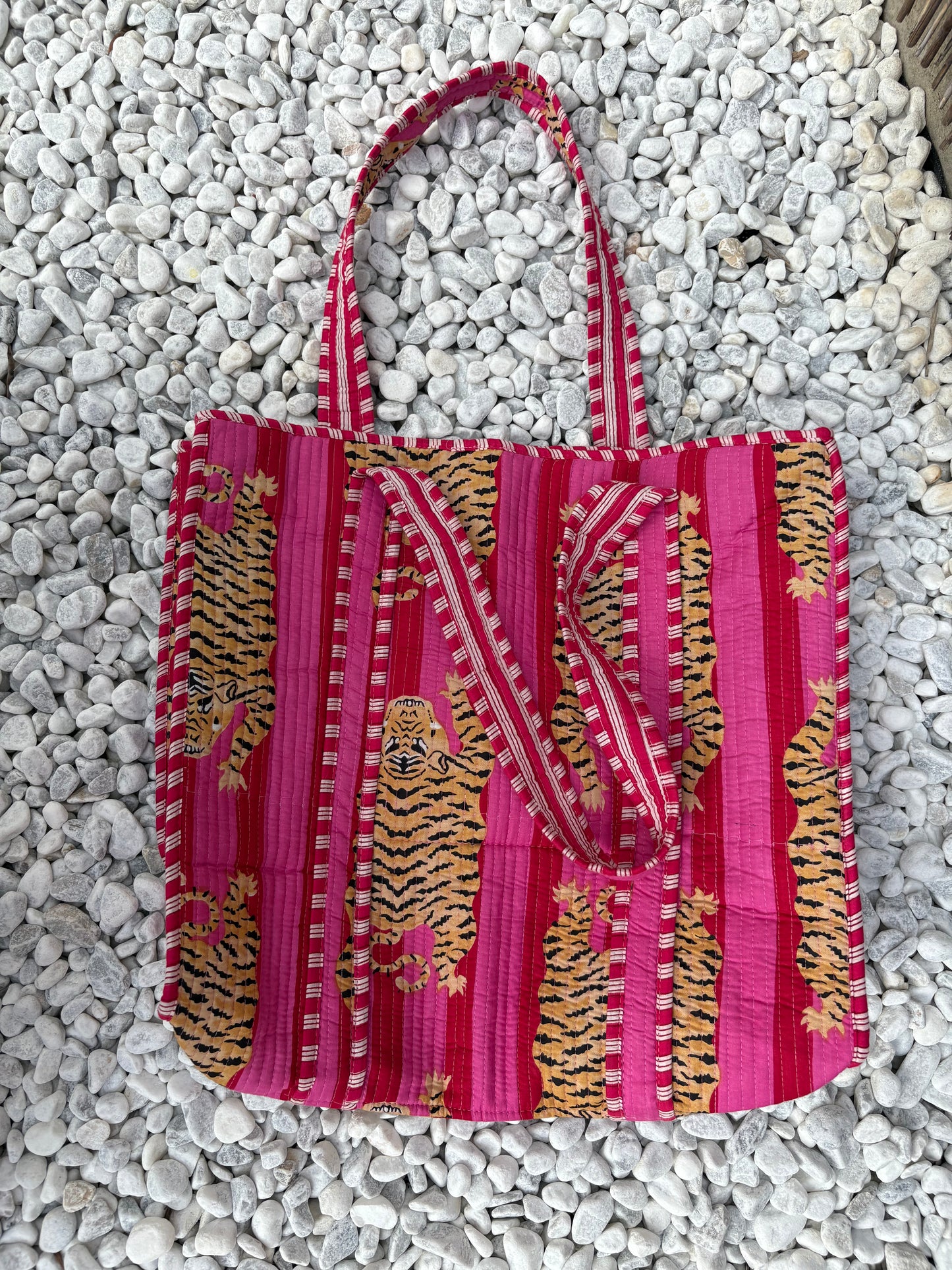 Strandtas | tiger roze