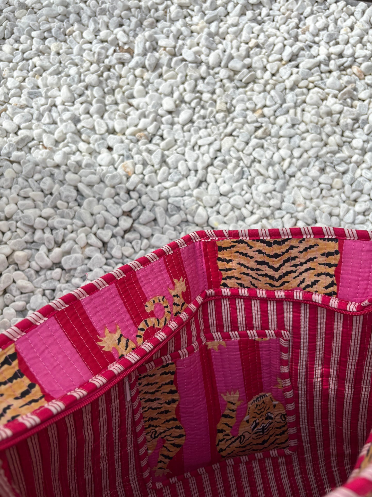 Strandtas | tiger roze