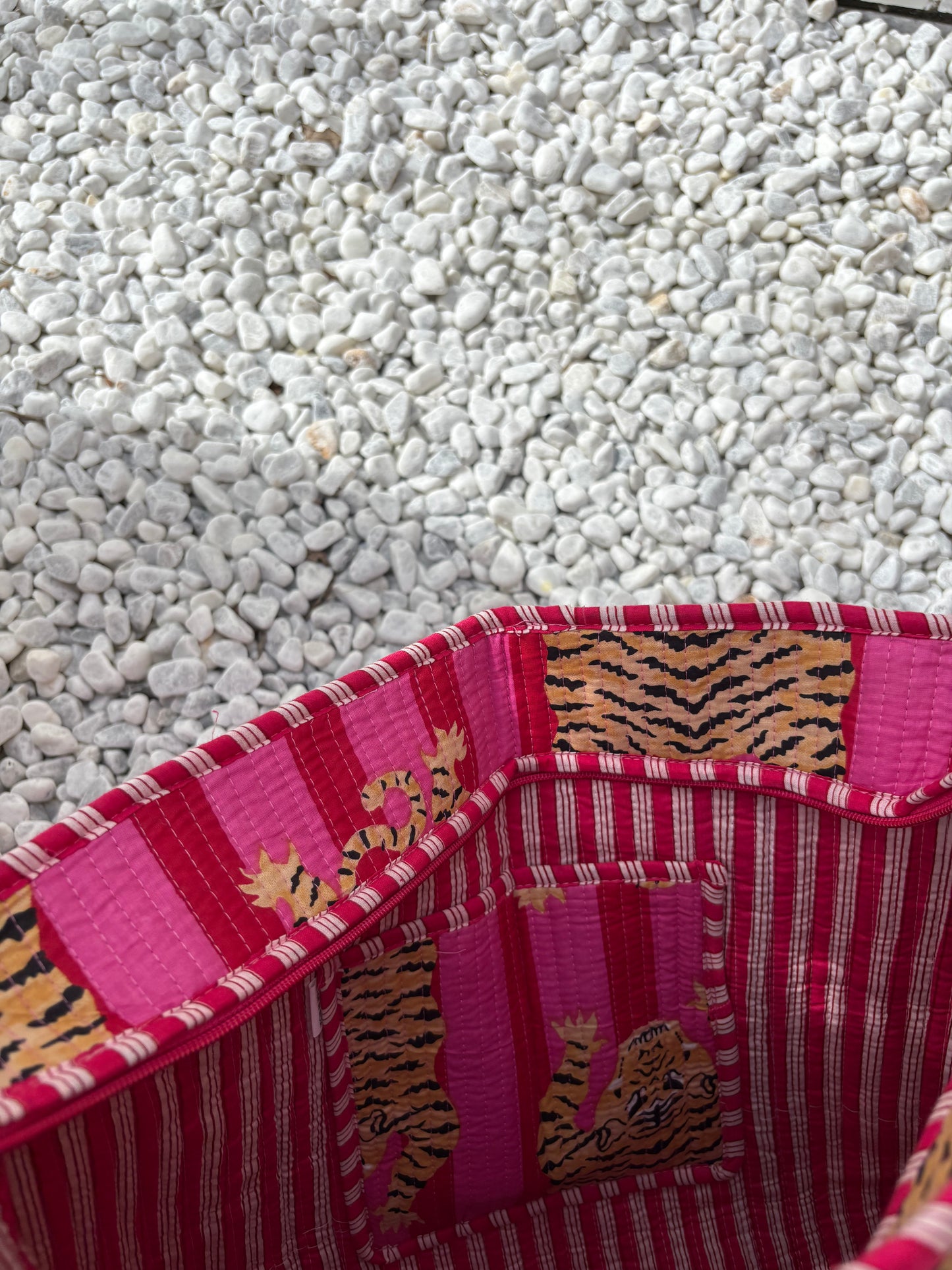 Strandtas | tiger roze
