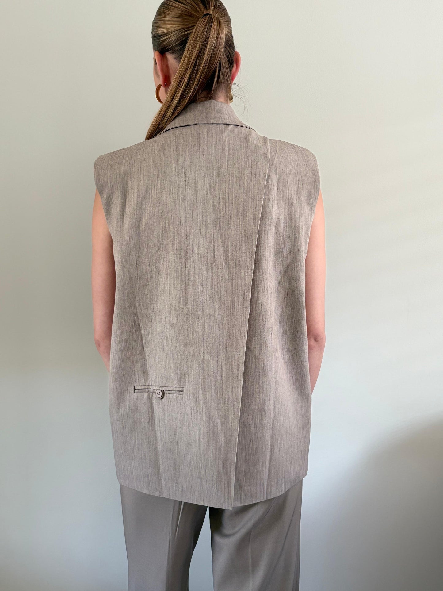 Gilet met split | taupe
