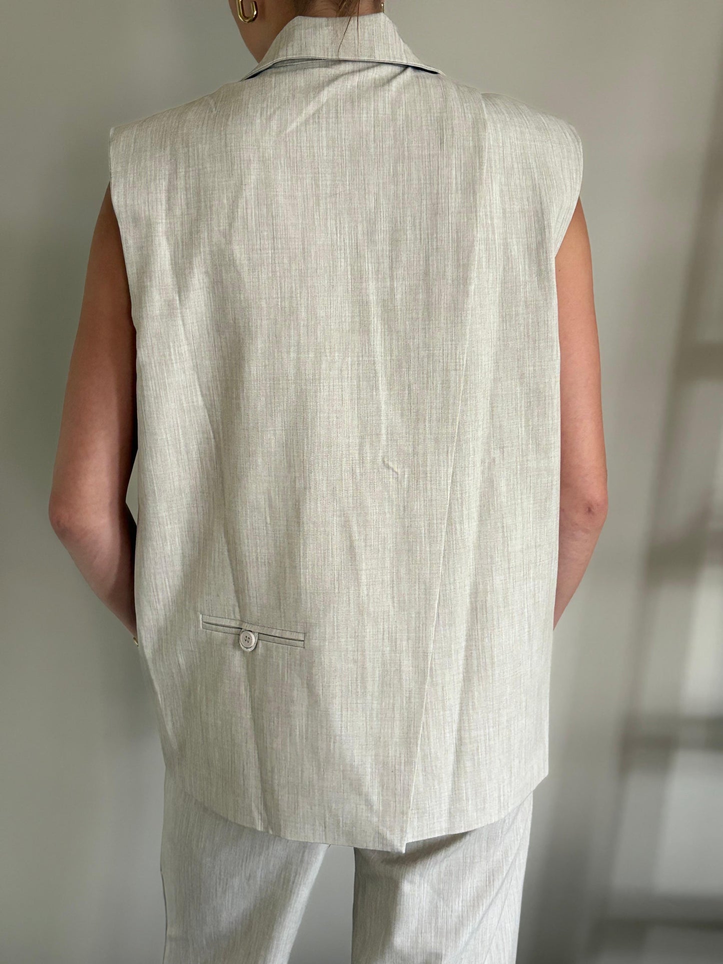 Gilet met split | beige